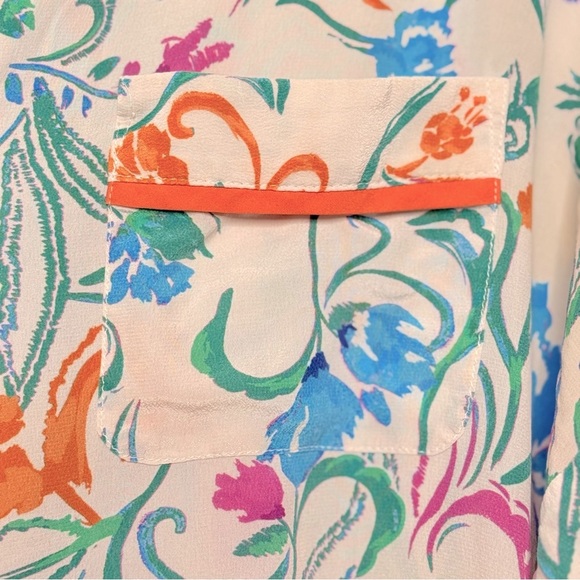 Tanya Taylor 100% Silk Pajama Top Blouse Button Front Shirt Size XS - Picture 6 of 9